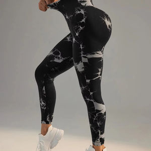 เลกกิ้งออกกำลังกายฟิตเนสเลกกิ้งผ้าย้อมไร้ตะเข็บเลกกิ้งแนวสตรีทแฟชั่นกำหนดได้เองดีไซน์ใหม่ - Product Image 1