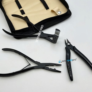 Micro Links <b>K</b> <b>Tip</b> Plier & Tape in Press Plier Black Matte Stainless Steel Hair <b>Extension</b> Tools Kit with Logo for Hair - Product Image 4