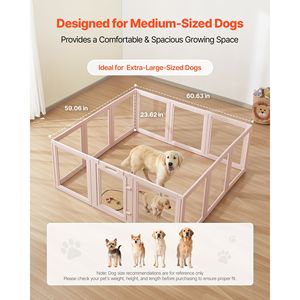 Caja de Parto para Perros de PVC Transparente, Tamaño Extra Grande 60x59x23 Pulgadas, Corral Impermeable para Cachorros con Ventana - Product Image 3