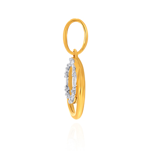 Pendentif en or jaune avec diamants taille baguette cultivés en laboratoire, style minimaliste, pour femme, à porter au quotidien - Product Image 3