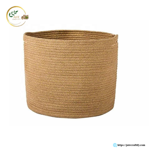 Handmade Jute <b>Basket</b> – Rustic Natural Fiber <b>Storage</b> Organizer for Laundry, Toys, Kitchen and Home Use - Product Image 2