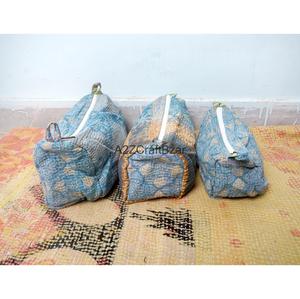 Women's Cotton Kantha Fabric V-Neck Zipper Full-Length Patchwork Kimono Robe Back Logo-Soft Breathable Eco-Friendly Lightweight - Product Image 2