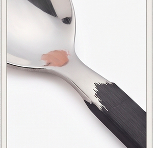 Stylish <b>Black</b> Handle <b>Cutlery</b> <b>Set</b> With Silver Finishing Heads Ideal For Contemporary Table Settings Hotels And Daily Use - Product Image 2