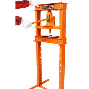 Pressa Idraulica da Officina da 12 Tonnellate con Tavolo di Lavoro Regolabile a Montaggio a Pavimento, Piastre a Telaio H per Garage, Facile da Usare - Product Image 5