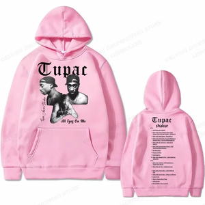 Sweat-shirt à capuche graphique Tupac 2pac pour homme, vêtements de mode, style oversize, hip-hop, confortable, automne-hiver, sweat-shirt décontracté en polaire pour homme - Product Image 6