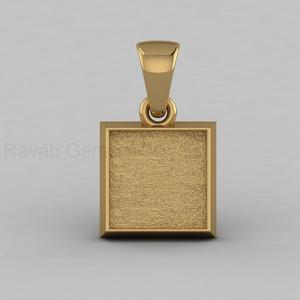 High Quality <b>Solid</b> 925 <b>Silver</b> 14K Gold 10mm Square Blank Bezel Cup Charm Pendant Cabochon Setting for DIY Keepsake Resin Jewelry - Product Image 4