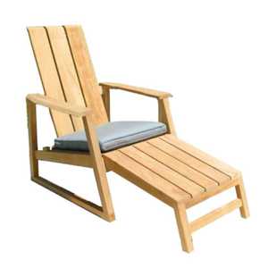 Sun lounger made of teak wood with a simple modern style equipped with soft and durable cushions for outdoor use - Product Image 1