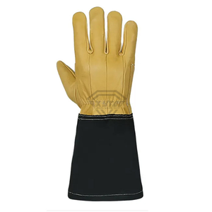 Custom Leather Beekeeping <b>Gloves</b> <b>Long</b> Canvas Cuff Protective Apiary Safety <b>Gloves</b> Durable Sting Resistant Work <b>Gloves</b> - Product Image 2