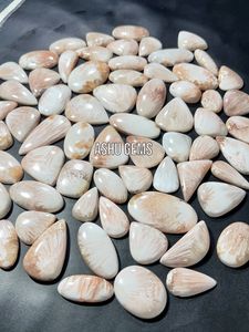 Cabochon de pierres précieuses en quartz rose naturel scolecite cristal poli de forme mixte et de toutes tailles pour la fabrication de bijoux - Product Image 2