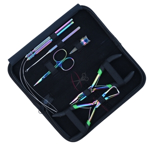 Kit de herramientas para extensiones de cabello con crimpadora, alicate removedor de microenlaces, varita para enhebrar cuentas, juego de bucles y recortadora de salón - Product Image 1