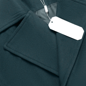 Classic Button Closure <b>Men's</b> Wool Jacket <b>Men's</b> Long Peacoat Deep Blue Green Color Slim Fit Thick Winter Windproof <b>Pea</b> <b>Coat</b> - Product Image 6