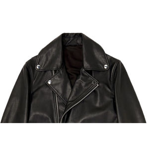 Veste décontractée pour homme en cuir véritable de qualité supérieure, doublée de laine, avec fermeture éclair et logo frontal, imperméable et coupe-vent, idéale pour l'hiver – OEM - Product Image 2