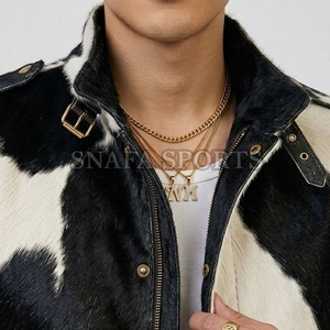 Latest Wholesale High Quality Custom Made Cowhide <b>leather</b> Skin Made Hair on <b>Leather</b> <b>Jackets</b> For <b>Men</b> Casual Wear - Product Image 6