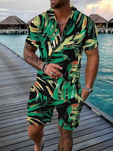 Conjunto de Camiseta Polo y Pantalones Cortos con Estampado Digital 3D de Animales Marinos, Cómodo y Transpirable, Éxito de Ventas del Verano 2026 - Product Image 6