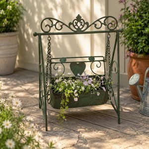 Soporte de Metal para Macetas de Jardín, Moderno, con Acabado en Polvo Blanco, Ecológico, con Diseño de Corazón, para Uso en Exteriores - Product Image 6