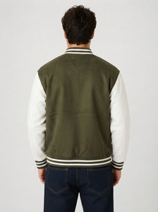 Premium Quality Leather & Wool Varsity <b>Jacket</b> Waterproof Windproof Baseball Style <b>Men's</b> Autumn <b>Jacket</b> 2026 Sale - Product Image 3