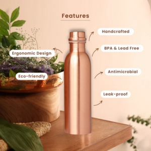 Vente en gros de porte-gobelets modernes en cuivre poli mat, bouteille d'eau avec bouchon à vis, antidérapant, portable, écologique, réutilisable, logo personnalisé. - Product Image 4