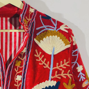 Women's Eco-Friendly Breathable Quick Dry Anti-Wrinkle Cotton Quilted <b>Kantha</b> Sanganeri Jaipuri Autumn Winter <b>Jacket</b> Floral - Product Image 4