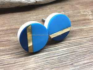 Perillas de resina de madera de lujo y Latón para armarios y cajones Perilla de herrajes para muebles de Falak World Export - Product Image 3