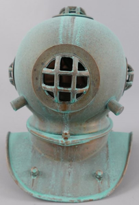 Casco de Buceo Antiguo de Cobre, Casco de Buceo Vintage para Aguas Profundas, Acabado Verdigris, Decoración Náutica Marítima, Réplica para Exhibición - Product Image 2