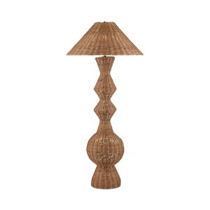 Lámpara de pie de ratán tejida a mano sostenible, superventas, con cuerpo decorativo tallado, iluminación artesanal para decoración interior al por mayor - Product Image 1