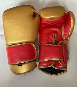 Gants de boxe classiques professionnels en cuir, avec poignées, design à doigts complets, sangle de poignet réglable, option logo personnalisé - 12/14 16oz - Product Image 3