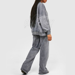 Survêtement délavé à l'acide, finition lisse, coupe confortable, look élégant, idéal pour le quotidien et les occasions décontractées, style classique. - Product Image 4