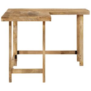 Escritorio Grande Rústico de Madera de Mango Sólida, Escritorio para Computadora de Madera Natural con Estilo Rústico - Product Image 4