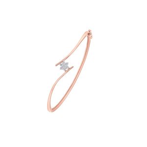 Brazalete de oro rosa de calidad premium con colgante de estrella de diamantes, joyería de lujo minimalista para uso diario de mujer. - Product Image 3
