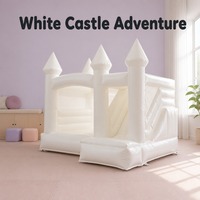 Château gonflable blanc pour enfants, trampoline pour usage résidentiel intérieur/extérieur, mariage, fête d'anniversaire