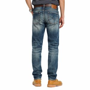 Jeans pour homme de haute qualité en denim délavé, style streetwear, coupe droite, décontracté, respirant, séchage rapide, durable - Product Image 5