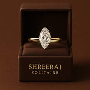 Anillo de Compromiso con Diamante Cultivado en Laboratorio de Corte Marquesa de 0.80/1.00 Quilates, E/VVS2, Certificado IGI, Oro Sólido de 14K/18K, Chapado en Rodio - Product Image 4