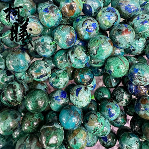 Cuentas de Azurita Crisocola Natural al por Mayor, Piedras Preciosas Minerales, Cuentas Sueltas Redondas y Lisas de 6mm, 8mm, 10mm, Cuentas de Azurita Malaquita Natural - Product Image 4