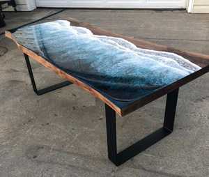 Eco Friendly Handmade Solid Wood <b>Epoxy</b> Resin River <b>Table</b> Custom Luxury Dining <b>Table</b> Modern Live Edge Wooden Furniture for Hotel - Product Image 5
