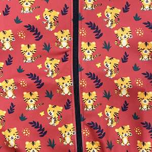 Polka Tots Full Sleeves Baby Tiger Print Poly Jacket-Rojo - Product Image 3