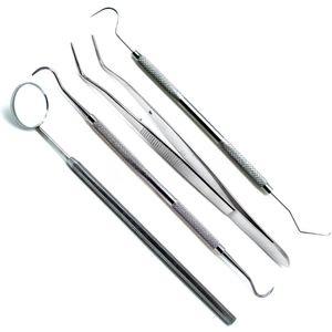 Dental Examination Tools Kit Of 4 PCS Explorer <b>Sickle</b> Scaler Tweezers Mirror Stainless Steel Dental Diagnostic Kit CE Certified - Product Image 6