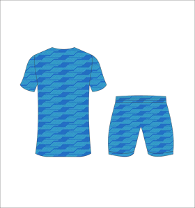 Ensemble de maillot de football sublimé pour hommes Ferocious, motif géométrique bleu, col en V, manches courtes, uniforme respirant - Product Image 3