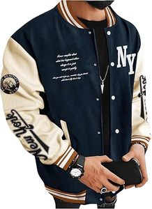 Veste d'hiver confortable pour homme, style Letterman, col montant, logo sur le devant, coupe-vent, séchage rapide, respirante, haute qualité, écologique - Product Image 6