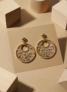 Resin Earring Elderflower Earrings Real <b>Flower</b> Resin Earrings Embossed Jewelry Gifts for Women - Product Image 6