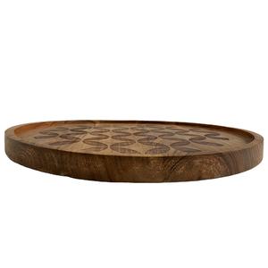 Plateau décoratif en bois de mangue et d'acacia écologique fait à la main Plateau décoratif en bois de finition naturelle pour les acheteurs en vrac et les détaillants - Product Image 6
