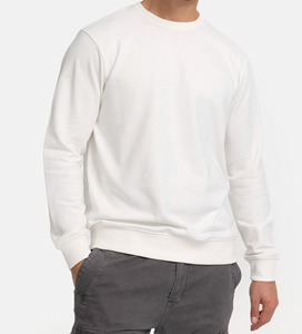 เสื้อสเวตเชิ้ตคอกลมสีขาวสำหรับผู้ชาย ผ้าฝ้าย 100% ทรงปกติ บุผ้าถัก ป้องกันการหดตัว สวมใส่สบาย แขนยาว เหมาะสำหรับฤดูหนาว - Product Image 6