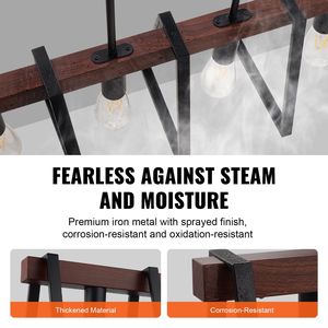 Luci a sospensione a 4 luci regolabili 60W per cucina E26 lampadario e lampada a sospensione per sala da pranzo - Product Image 4