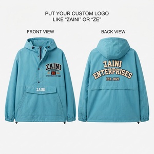 Premium Canvas Winter Men Windbreaker <b>Jacket</b> Breathable <b>Waterproof</b> Windproof <b>Light</b> Blue Turn-down Collar Covered Button Closure - Product Image 1