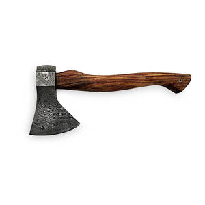 Hache artisanale en acier Damas sur mesure avec manche en bois de rose, outil de chasse de qualité industrielle, à vendre à prix abordable - Product Image 2