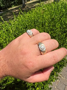 Hip Hop Men's Moissanite Cluster <b>Ring</b> 14k Gold Sterling <b>Silver</b> <b>Pinky</b> Bling Statement Minimalist Jewelry 0.60CT Total Carat - Product Image 5