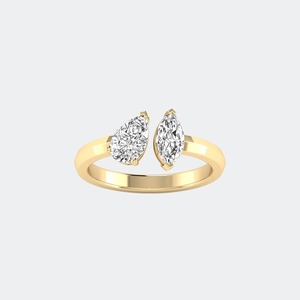 Bague de luxe multi-formes en diamant de laboratoire pour femme, or 14 carats, certifiée IGI, 1,30 carat total, taille brillant, couleur EF, pureté VS VVS, bijou de fiançailles - Product Image 1