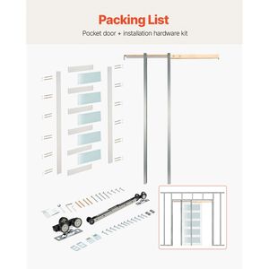 Kit Porta Scorrevole a Scomparsa in PVC a 5 Ante 76x203 cm con Hardware Robusto in MDF e Finitura in Legno Massello - Product Image 5