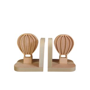 Sujetalibros de madera con forma de globo aerostático, soportes decorativos para páginas, para el hogar, la oficina o el estante. - Product Image 1