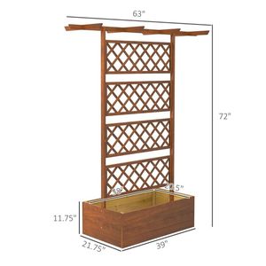 Jardinière en bois avec treillis pour cultiver légumes, herbes et fleurs dans un potager surélevé - Product Image 2