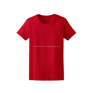 T-shirt à manches courtes et col rond pour hommes, Logo et Design personnalisés, couleur rouge, haute qualité exportation, du Bangladesh, - Product Image 1